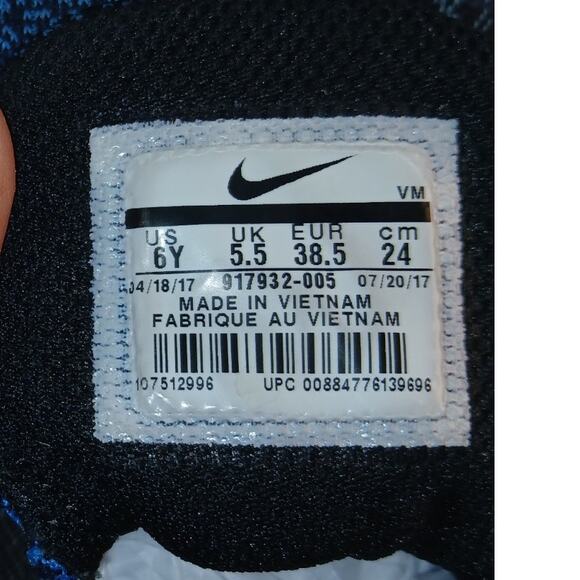 Nike Flex Control Blue & Black Running Sneakers - Boys Size 6Y - Picture 8 of 8